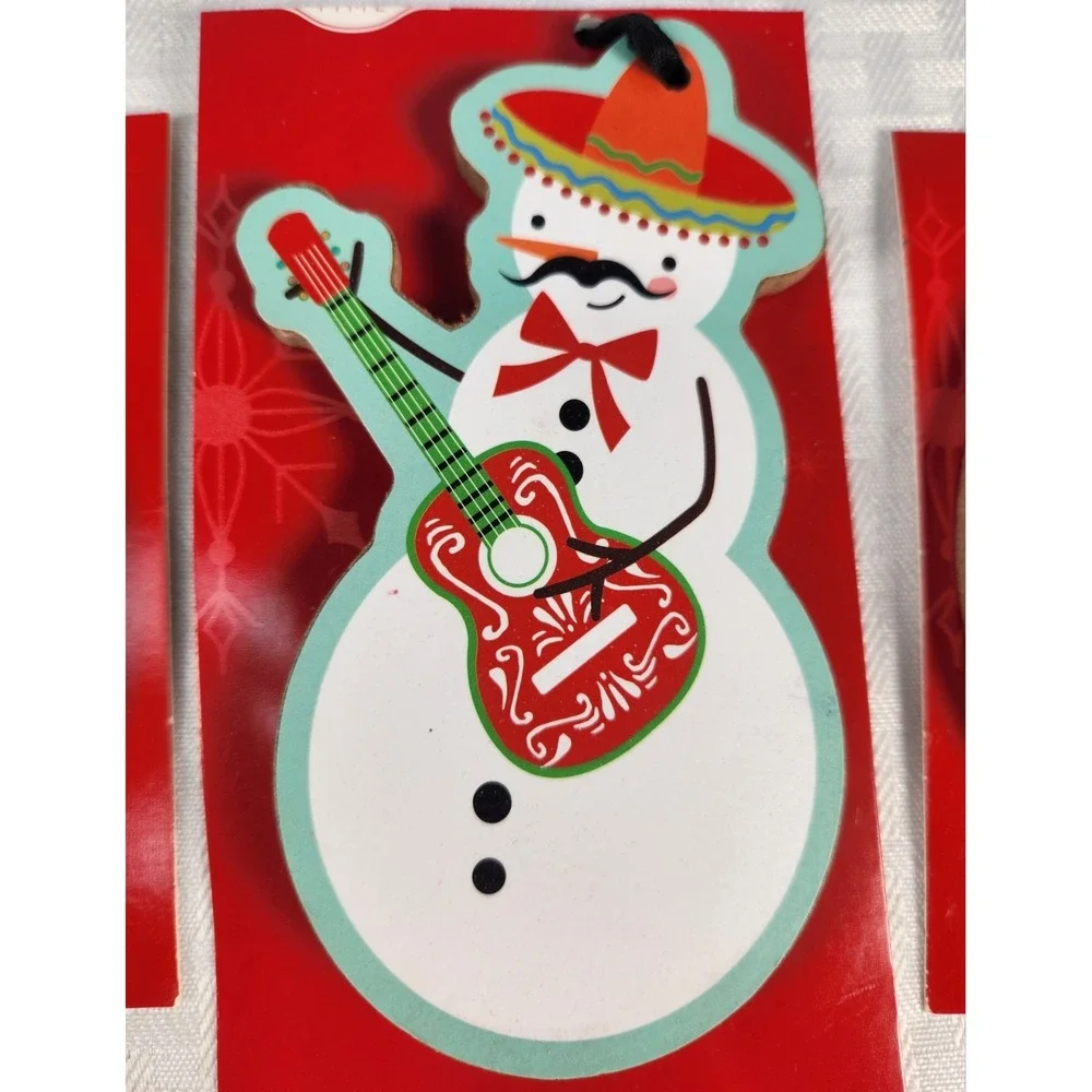 Lot Of 3 NIP Feliz Navidad Mexican Style Christmas Ornaments Margarita Mariachi